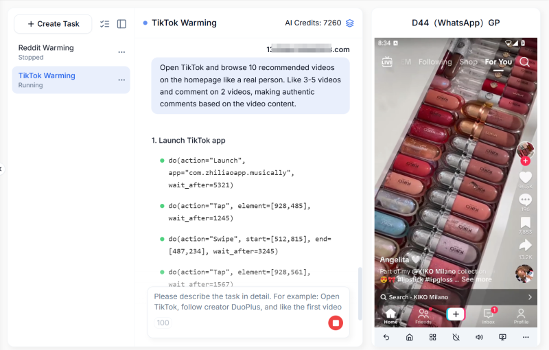 TikTok Automated Account Warming