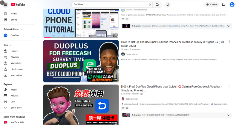 YouTube 頁面