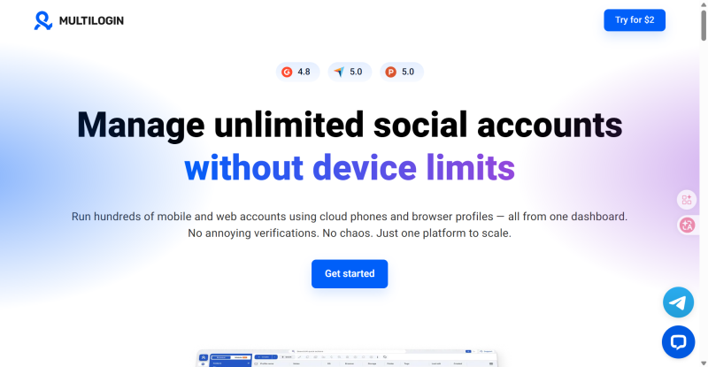 multilogin interface