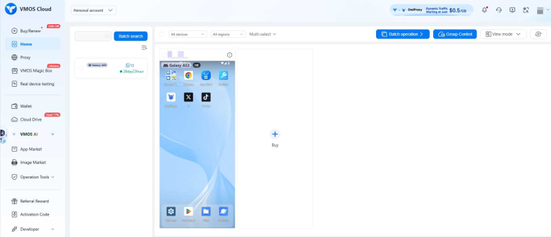 interface de operação vmos