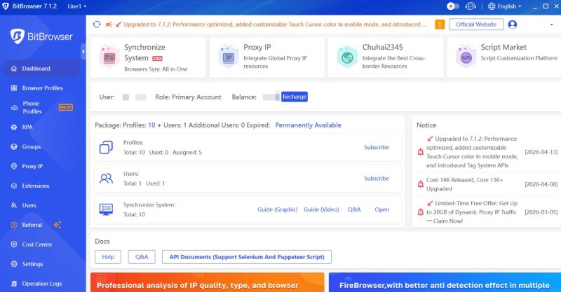 interface de operação bit cloud phone