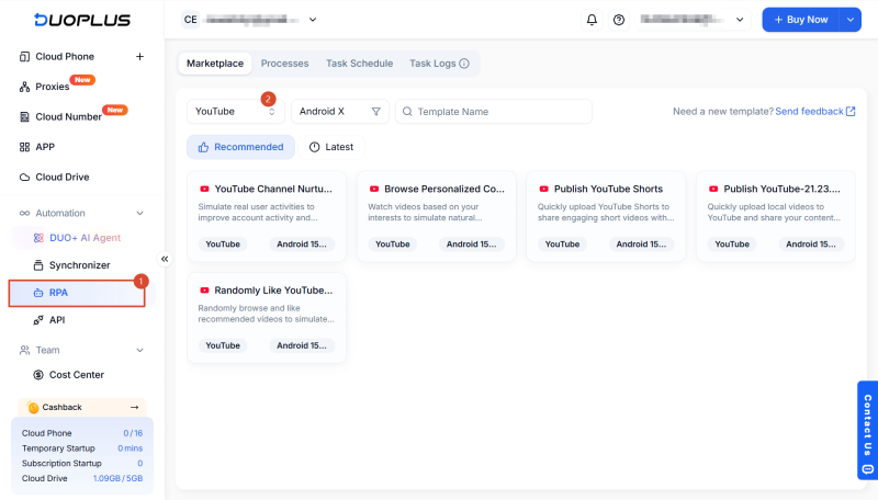 Youtube RPA Templates
