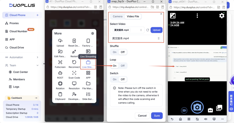 Tạo tác vụ cho stream