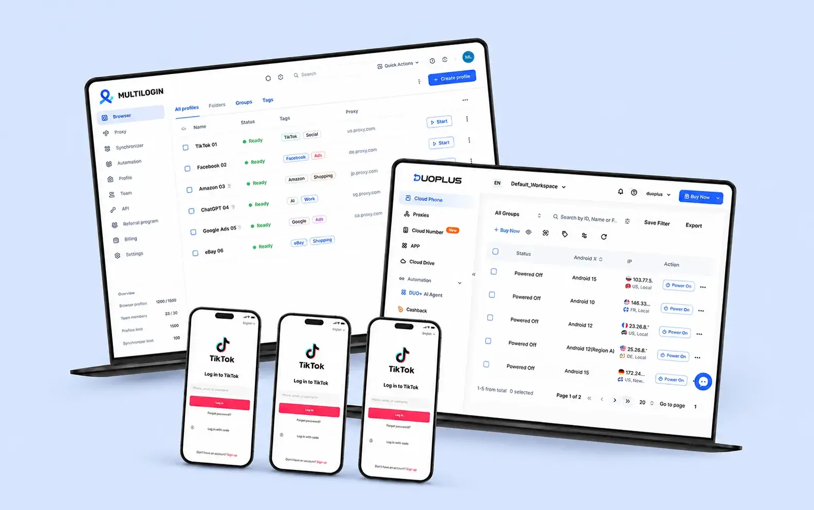 DuoPlus vs Multilogin: Qual Cloud Phone É Melhor para Equipes com Múltiplas Contas?